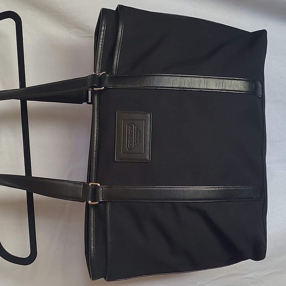 Coach Legacy Hampton F77007 Black Canvas Large Tote Black